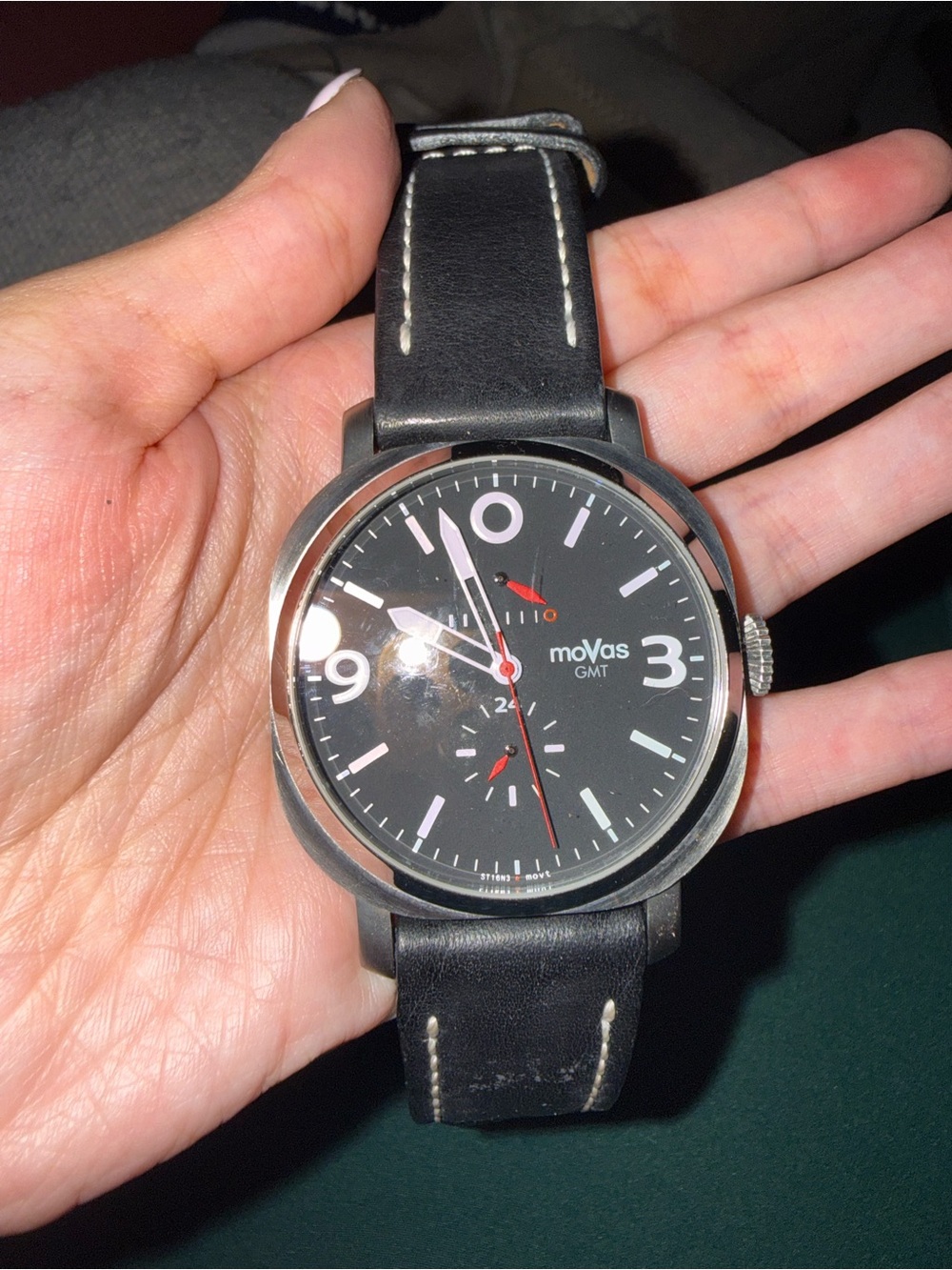 moVas GMT Automatic 33 Jewel Men’s Watch ST16N3 Exhibition Back